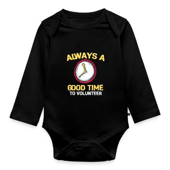 Volunteers Freiwillige Feuerwehr Helfer Retter - Baby Bio-Langarm-Body - Schwarz - Vorne