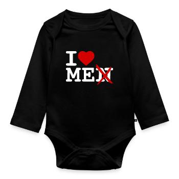 I love me - Body Bébé bio manches longues - noir - Devant