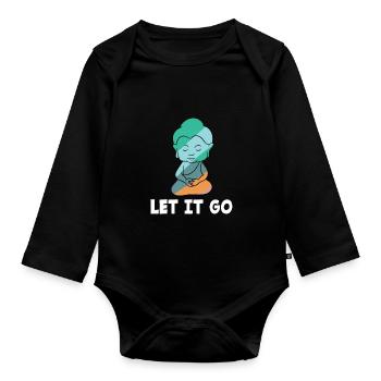 Buddha Yoga Hinduismus Meditation Spirit Religion - Baby Bio-Langarm-Body - Schwarz - Vorne