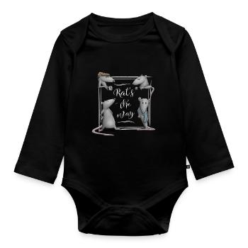 Rat’s The Way Coffee House Style Rat Wordplay - Body Bébé bio manches longues - noir - Devant