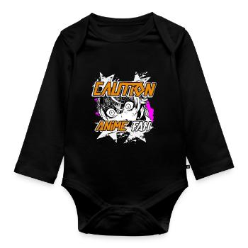 Japanese Anime Manga Girl Streetwear - Organic Longsleeve Baby Bodysuit - black - Front