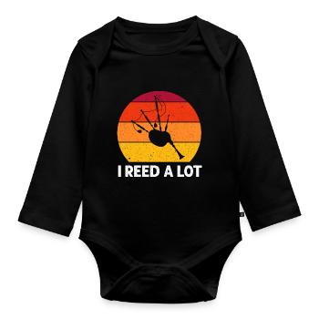 Bagpipes for pipers and Scots - Organic Longsleeve Baby Bodysuit - black - Front