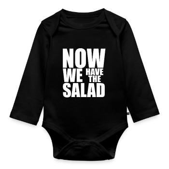 NOW WE HAVE THE SALAD - Baby Bio-Langarm-Body - Schwarz - Vorne