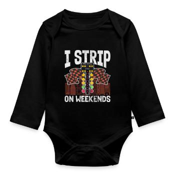 I strip on weekends | Drag racing - Baby Bio-Langarm-Body - Schwarz - Vorne