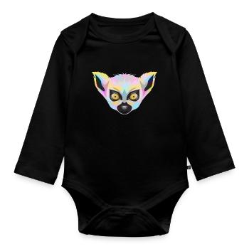 Lémurien - Body Bébé bio manches longues - noir - Devant