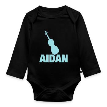 Violon Aidan - Body Bébé bio manches longues - noir - Devant