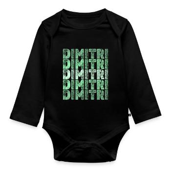Cadeau pour Dimitri - Body Bébé bio manches longues - noir - Devant