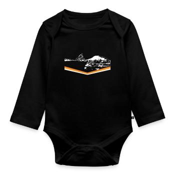 Gravel, VTT, passion vélo, cycliste - Body Bébé bio manches longues - noir - Devant