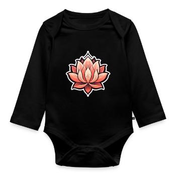 Lotus - Organic Longsleeve Baby Bodysuit - black - Front