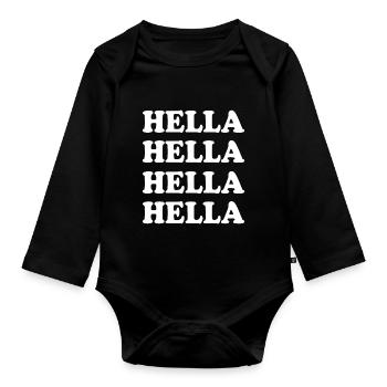 Hella comme nom - Body Bébé bio manches longues - noir - Devant