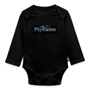 Psyflame Fanartikel - Baby Bio-Langarm-Body - Schwarz - Vorne