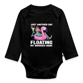 Rafting Wassersport | River Tubing Fluss Geschenke - Baby Bio-Langarm-Body - Schwarz - Vorne