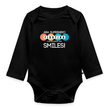 ABA Therapist Professional Appreciation Sped BCBA - Organic Longsleeve Baby Bodysuit - black - Front