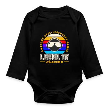Stufe 17 - Baby Bio-Langarm-Body - Schwarz - Vorne
