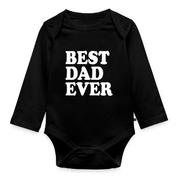 Best dad ever - Body Bébé bio manches longues - noir - Devant