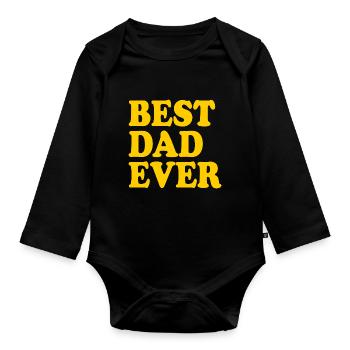 Best dad ever - Body Bébé bio manches longues - noir - Devant