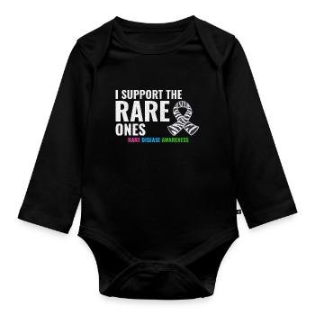 Soutien aux maladies rares : renforcer la sensibilisation - Body Bébé bio manches longues - noir - Devant