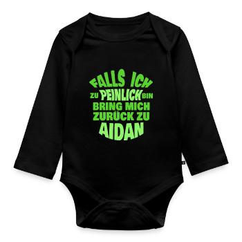 Enterrement de vie de garçon Aidan - Body Bébé bio manches longues - noir - Devant