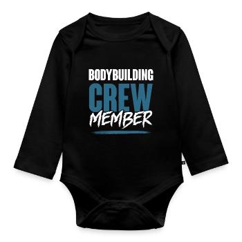 Équipe de musculation - Body Bébé bio manches longues - noir - Devant