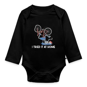 Je l’ai essayé à la maison Skeleton Bike Accident - Body Bébé bio manches longues - noir - Devant