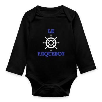 The Liner - Organic Longsleeve Baby Bodysuit - black - Front