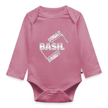 Basil : Sugar Daddy - Body Bébé bio manches longues - mauve - Devant
