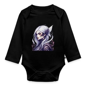 Gruseliges Halloween-partykostüm Vampir-lady - Organic Longsleeve Baby Bodysuit - black - Front