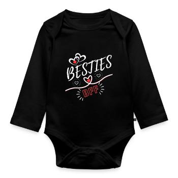 Besties Meilleurs amis pour toujours BFF Amis Souvenir - Body Bébé bio manches longues - noir - Devant
