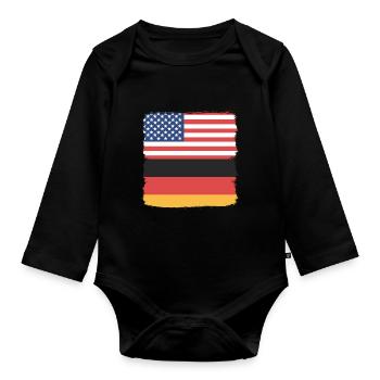 Deutschland - Baby Bio-Langarm-Body - Schwarz - Vorne