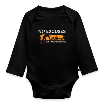 Läufer Laufschuhe Jogger Sprint - Baby Bio-Langarm-Body - Schwarz - Vorne