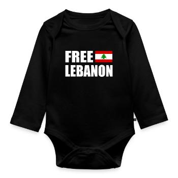 free lebanon - Body Bébé bio manches longues - noir - Devant