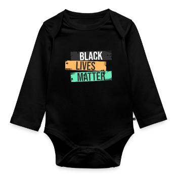 Black Lives Matter - Baby Bio-Langarm-Body - Schwarz - Vorne