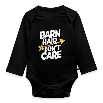 Pour les cavalières et les amoureux des écuries - Body Bébé bio manches longues - noir - Devant