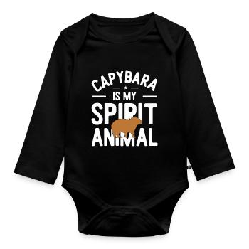 Capybara - Baby Bio-Langarm-Body - Schwarz - Vorne