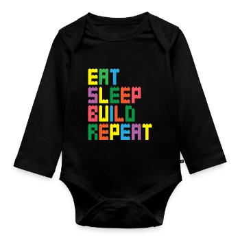 Brick Builder Brick Building Master Builder - Organic Longsleeve Baby Bodysuit - black - Front