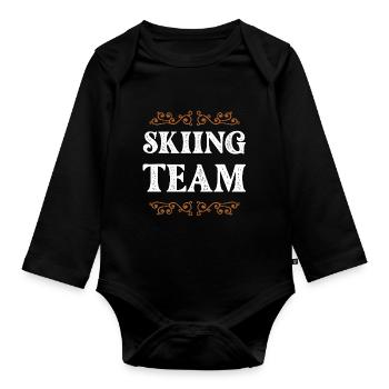 Équipe de ski - Body Bébé bio manches longues - noir - Devant