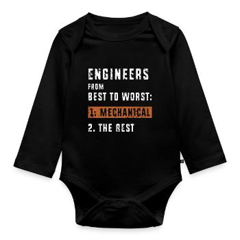 Mechanical Engineer - Organic Longsleeve Baby Bodysuit - black - Front
