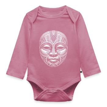Maske - Baby Bio-Langarm-Body - Mauve - Vorne