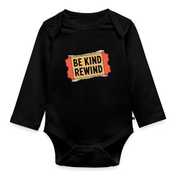 90s 90s Retro Gift - Organic Longsleeve Baby Bodysuit - black - Front