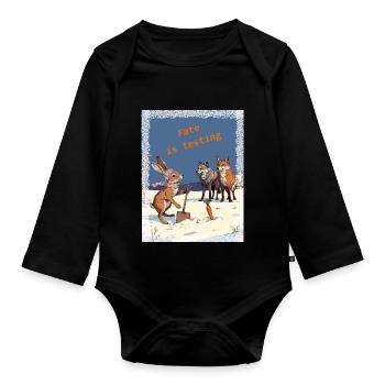Trial of Fate - Organic Longsleeve Baby Bodysuit - black - Front
