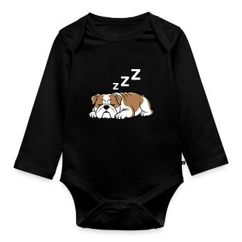 Bouledogue - Body Bébé bio manches longues - noir - Devant