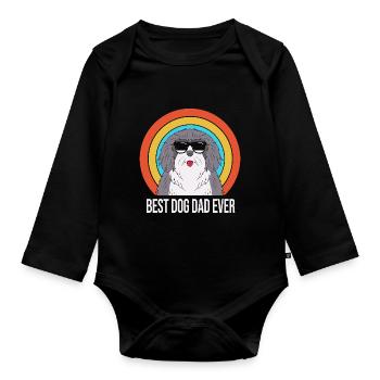 Berger Anglais Papa Papa Père - Body Bébé bio manches longues - noir - Devant