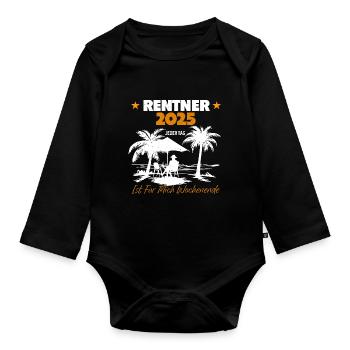 Rente Ruhestand Rentner Geschenk - Baby Bio-Langarm-Body - Schwarz - Vorne
