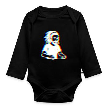 EDM - DJ - Glitch Rave Style - Body Bébé bio manches longues - noir - Devant
