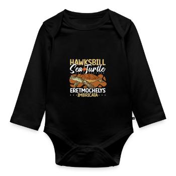 Hawksbill Turtle - Organic Longsleeve Baby Bodysuit - black - Front