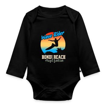 Wave rider australia Bondi Beach Verlau - Organic Longsleeve Baby Bodysuit - black - Front