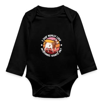 J’adore ma chèvre myotonique - Body Bébé bio manches longues - noir - Devant