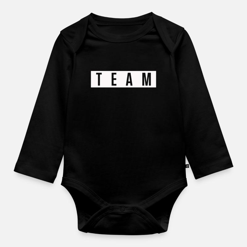 TEAM Lettres majuscules - Body Bébé bio manches longues - noir