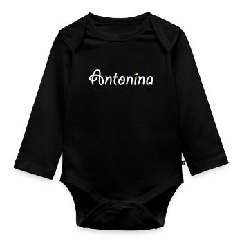 Antonina - Body Bébé bio manches longues - noir - Devant