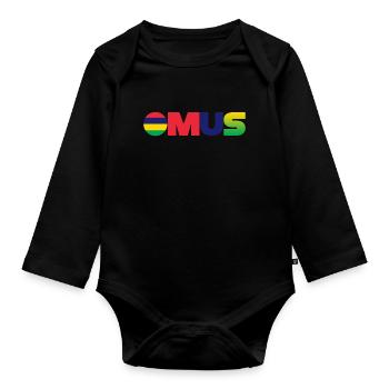 Mauritius - Organic Longsleeve Baby Bodysuit - black - Front